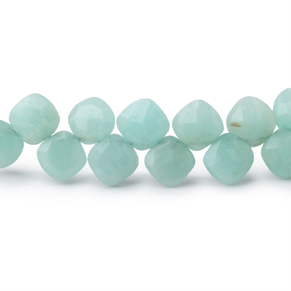  6mm Amazonite faceted pillow beads 7.5 inch 49 pieces A 
