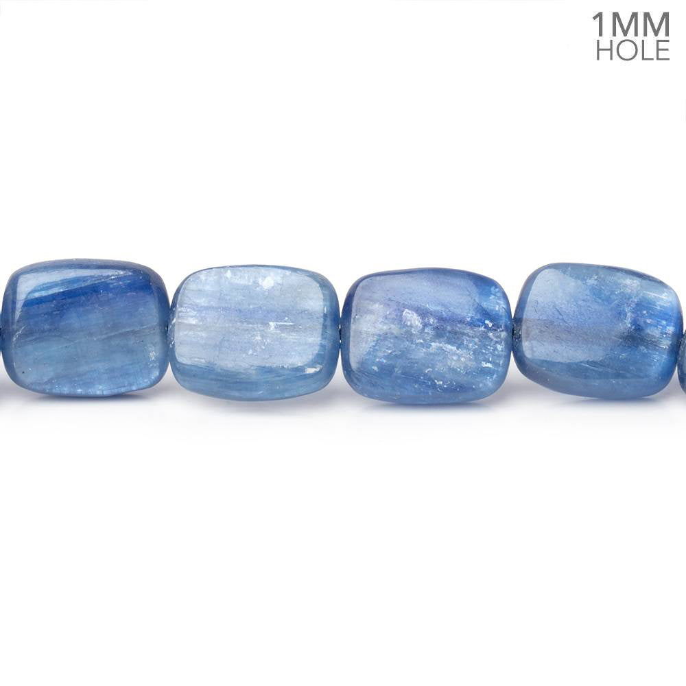  11x9mm Ceylon Blue Kyanite Plain Rectangles 16 inch 37 Beads 1mm Hole 