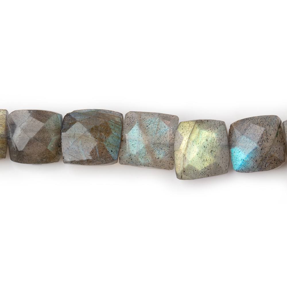  8mm Labradorite faceted square beads 7.5 inch 21 pieces 