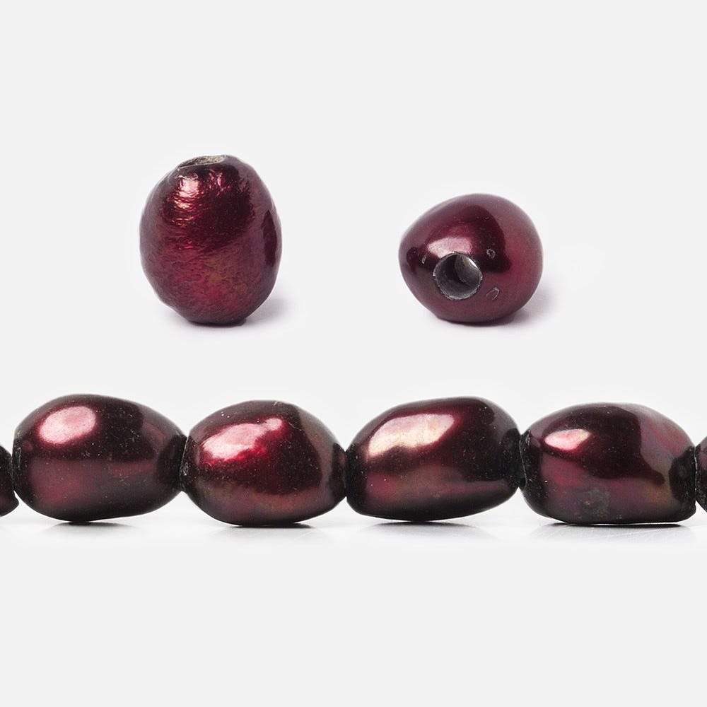  10-12mm Wine Baroque 2.5mm large hole Pearls 15 in. 32 pcs 