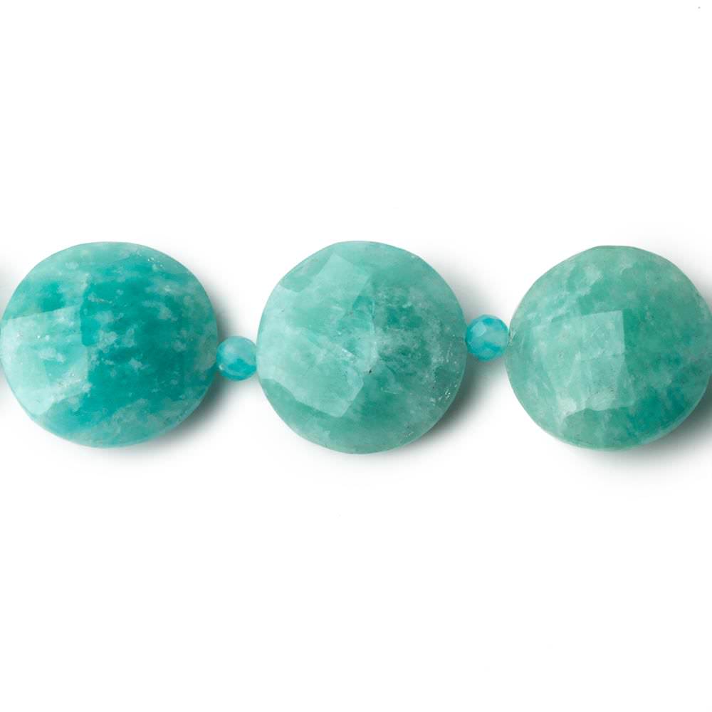  11-16mm Amazonite faceted coin beads 15 inch 25pcs 