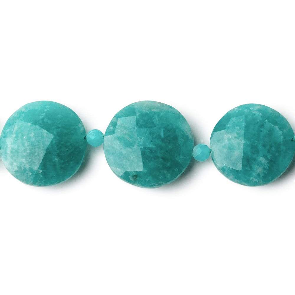  10-15mm Amazonite faceted coin & rondelle beads 16 inch 25 coins 26 rondelles 
