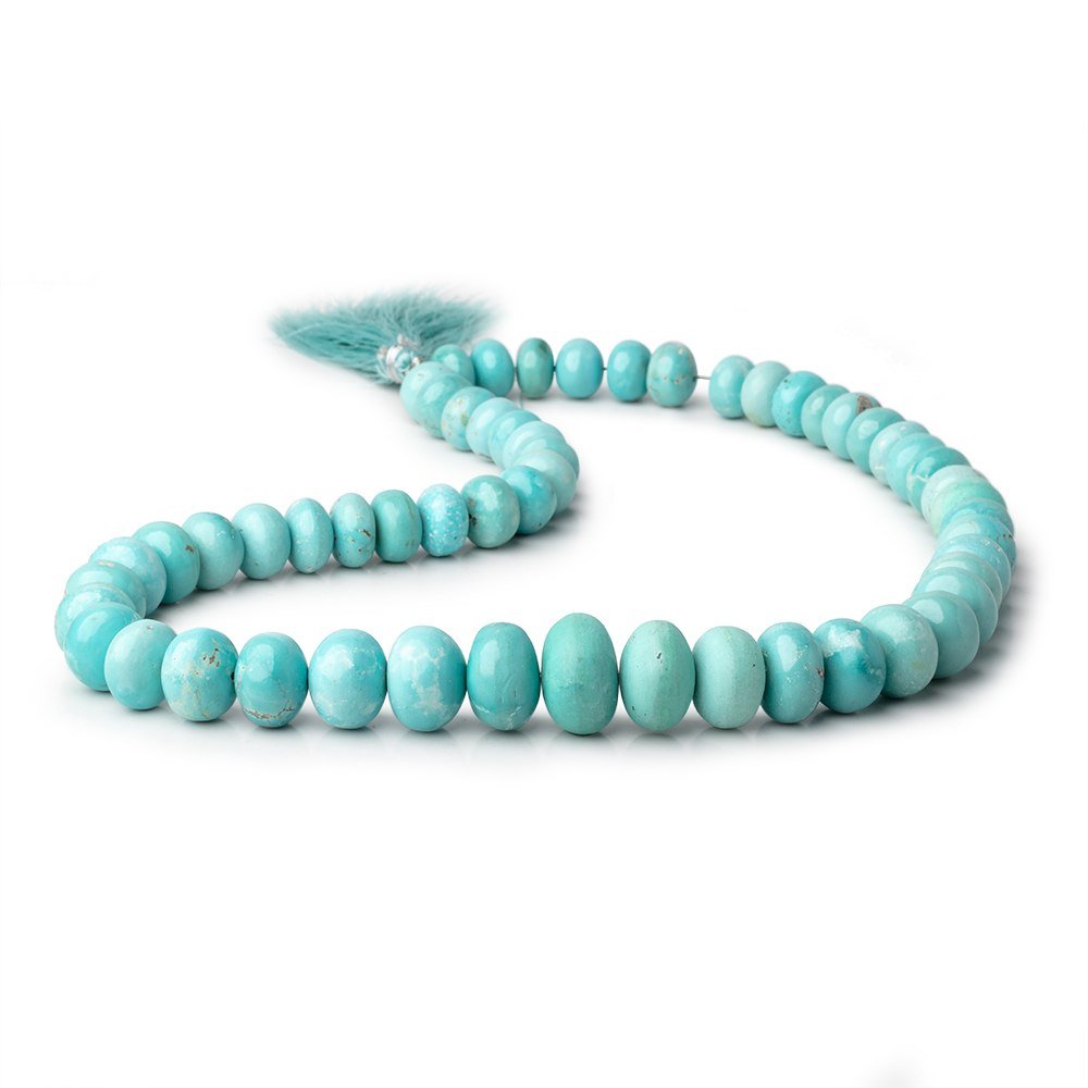  10-16.5mm Mongolian Turquoise plain rondelles 18 inch 55 beads 