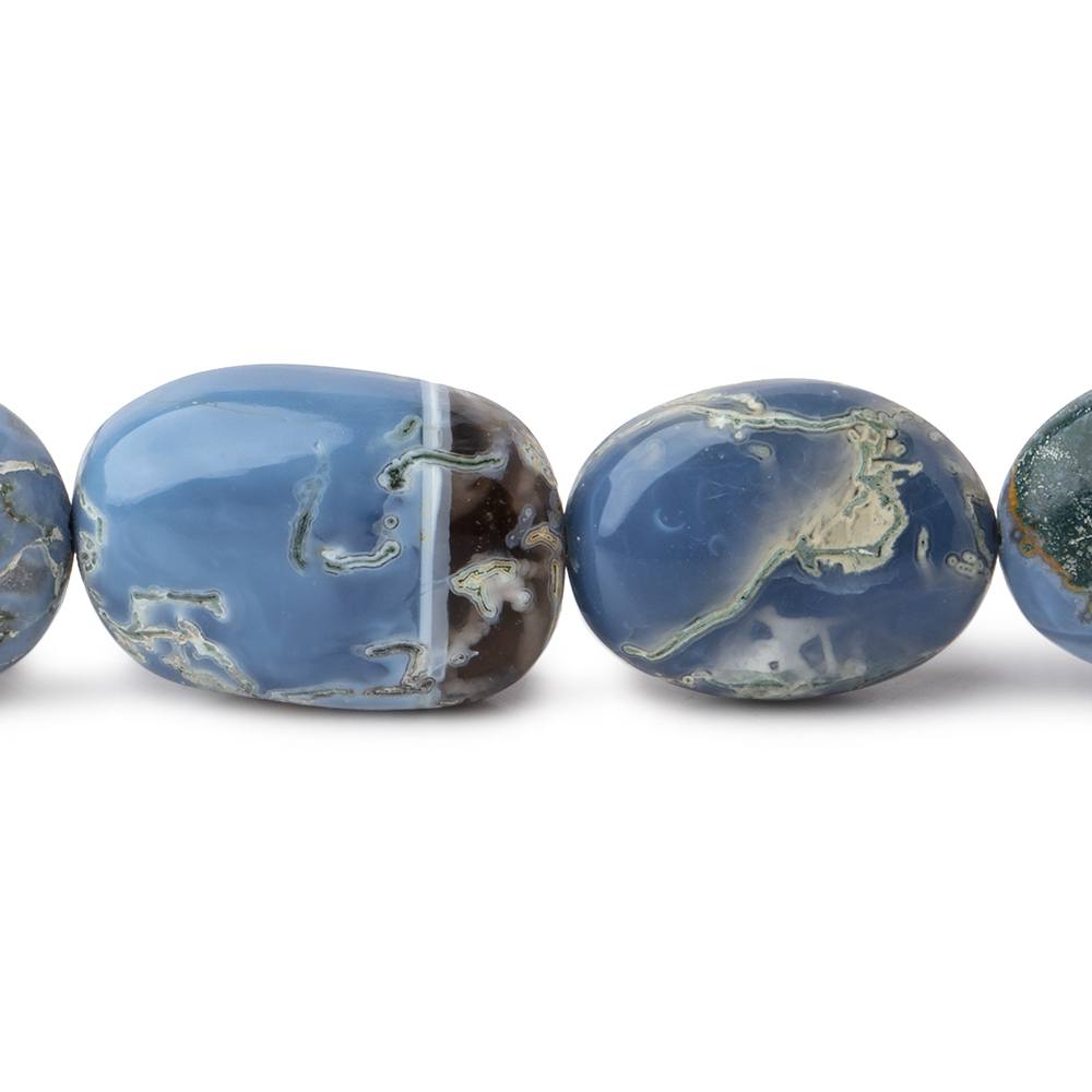  10-21mm Owyhee Blue Opal Plain Nugget Beads 21 inch 32 pieces AAA 