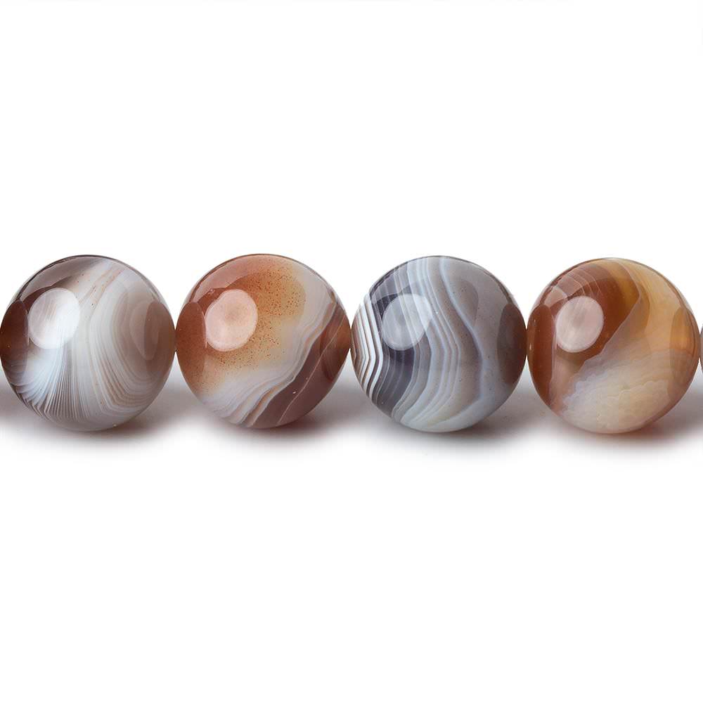  10mm Botswana Agate plain round beads 16 inch 39 pieces AAA 