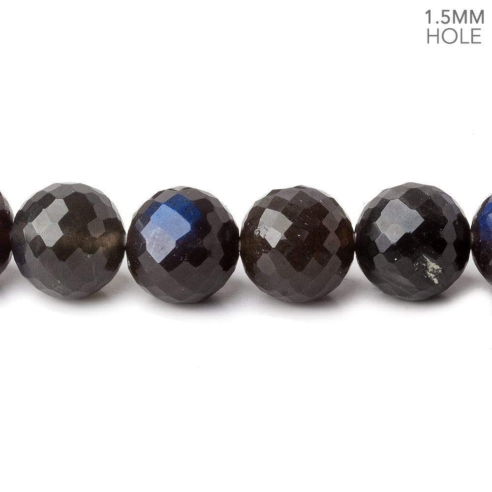  10mm Labradorite faceted rounds 20 inch 54 large hole beads A 