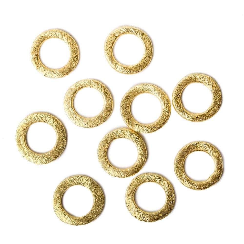  10mm Vermeil brushed Jump Ring Set of 10 pieces 