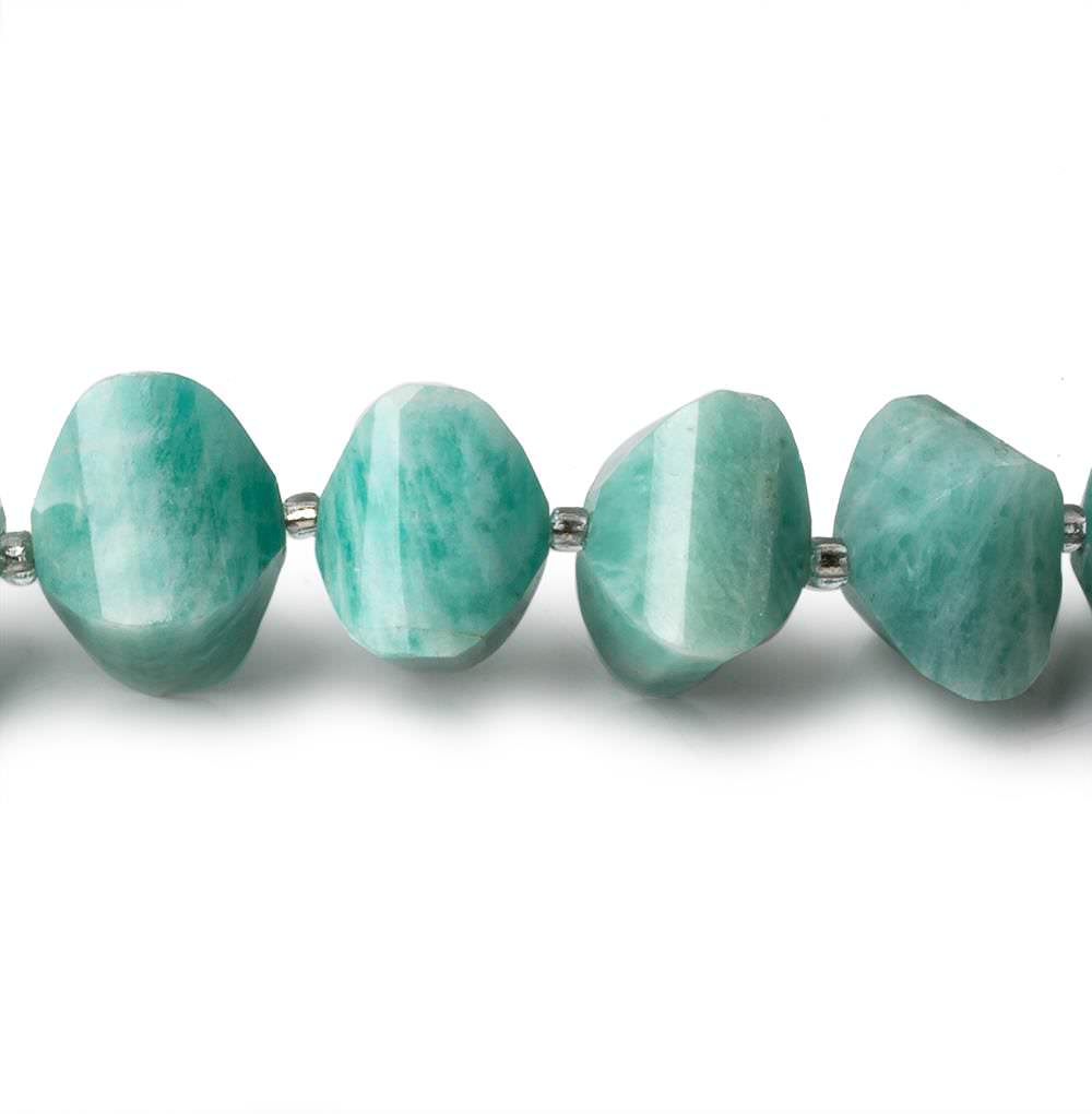  10x10-13x13mm Amazonite Faceted Fancy Shape beads 14.5 inch 32 pieces AA 