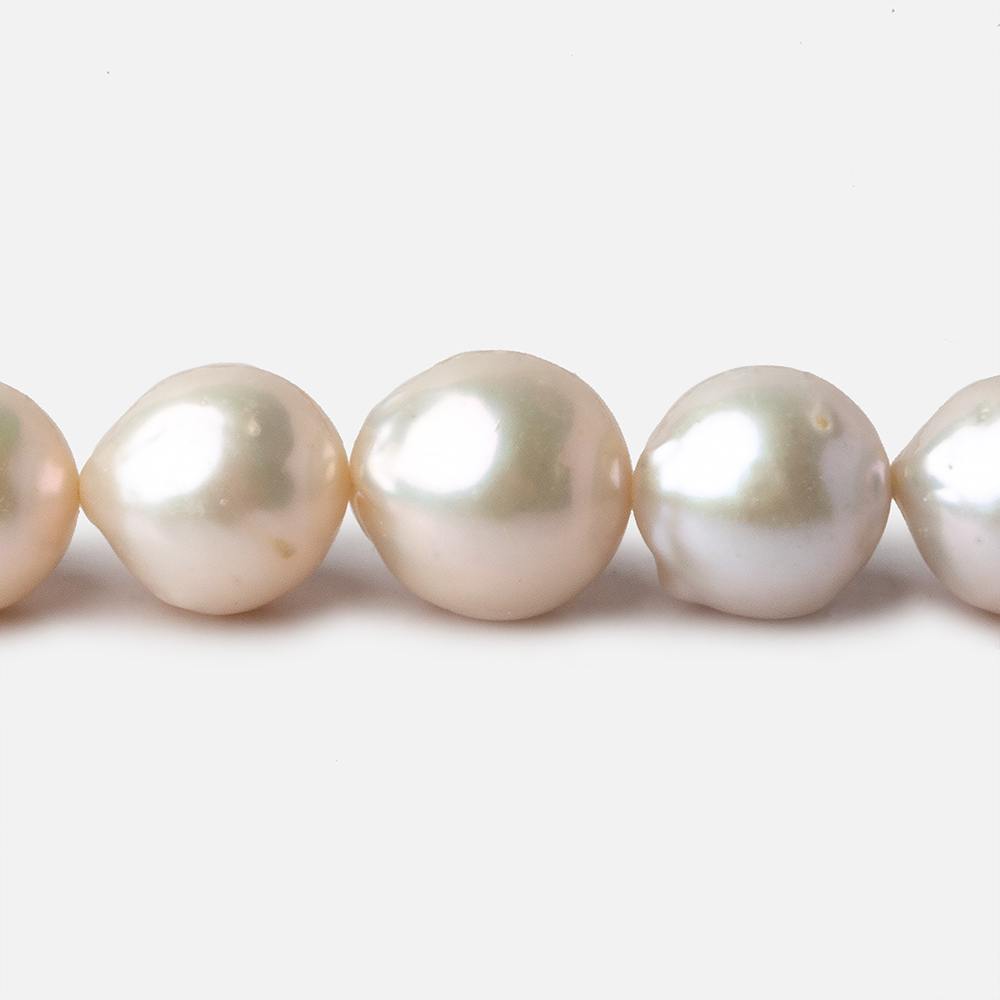  10x11-11x12mm Cream White Baroque Freshwater Pearls 16 inch 33 pieces A grade 