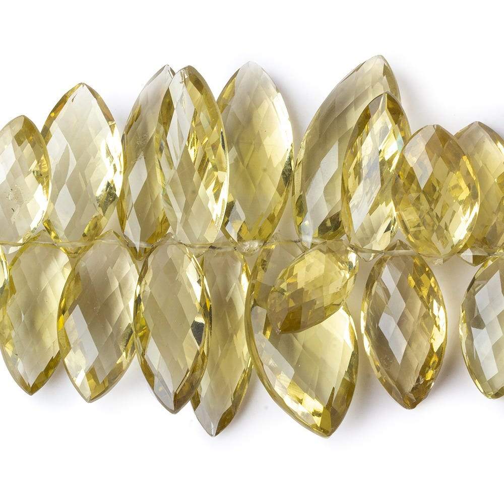  10x5-28x13mm Lemon Quartz top drilled Faceted Marquise beads 9 inch 62 pieces AAA 