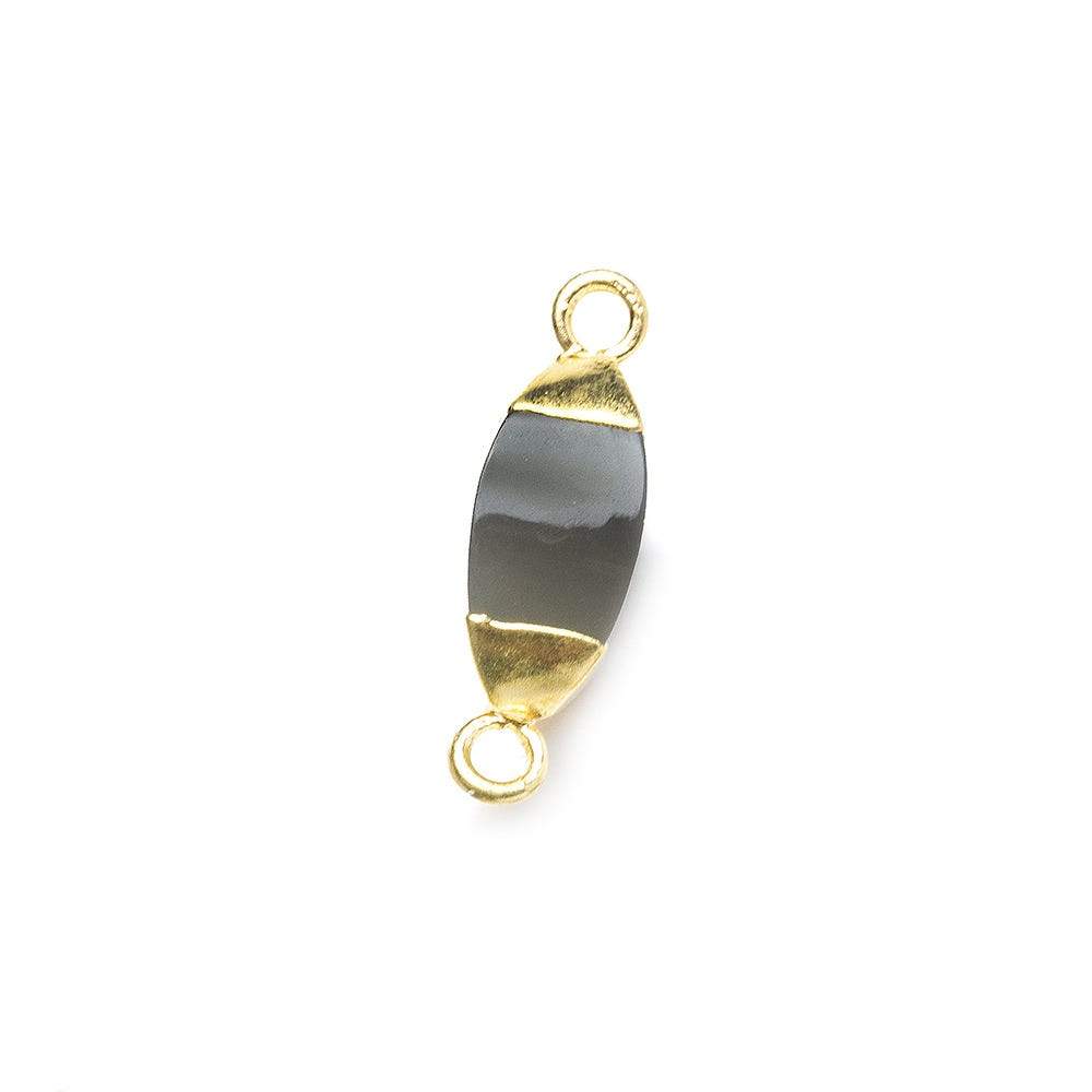  10x5mm Gold Leafed Chocolate Moonstone 4 sided Marquise Connector 1 piece 