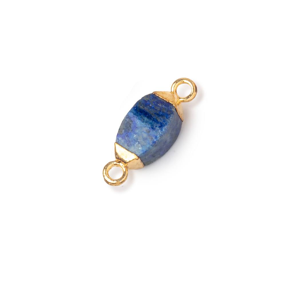  10x5mm Gold Leafed Lapis Lazuli 4 sided Marquise Connector 1 piece 