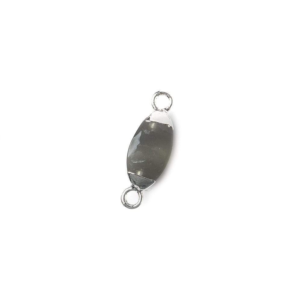  10x5mm Silver Leafed Chocolate Moonstone 4 sided Marquise Connector 1 piece 