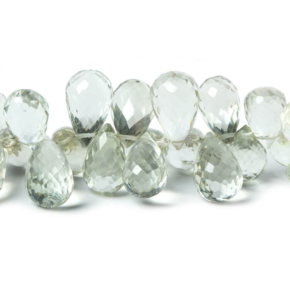  13x8mm-14x11mm Prasiolite Beads Tear Drop Briolette 85 pieces 