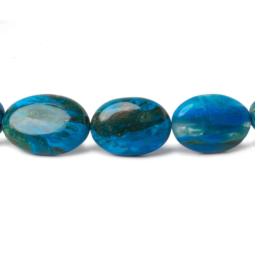  10x7-24x17mm Peruvian Blue Opal with Matrix plain oval nugget beads 19 inch 30 pieces AA 