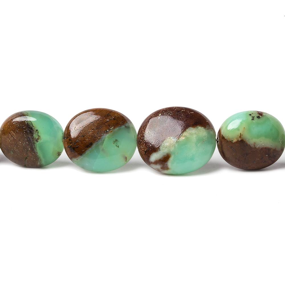  10x8-14x12mm Chrysoprase and Iron Ore Matrix plain nugget beads 18 inch 41 pieces A 