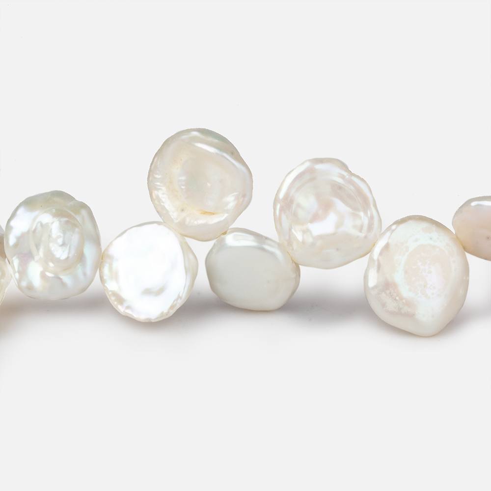  10x8-14x14mm Creamy Off White top drilled Keshi Freshwater Pearls AA 15.5 inch 43 pcs 