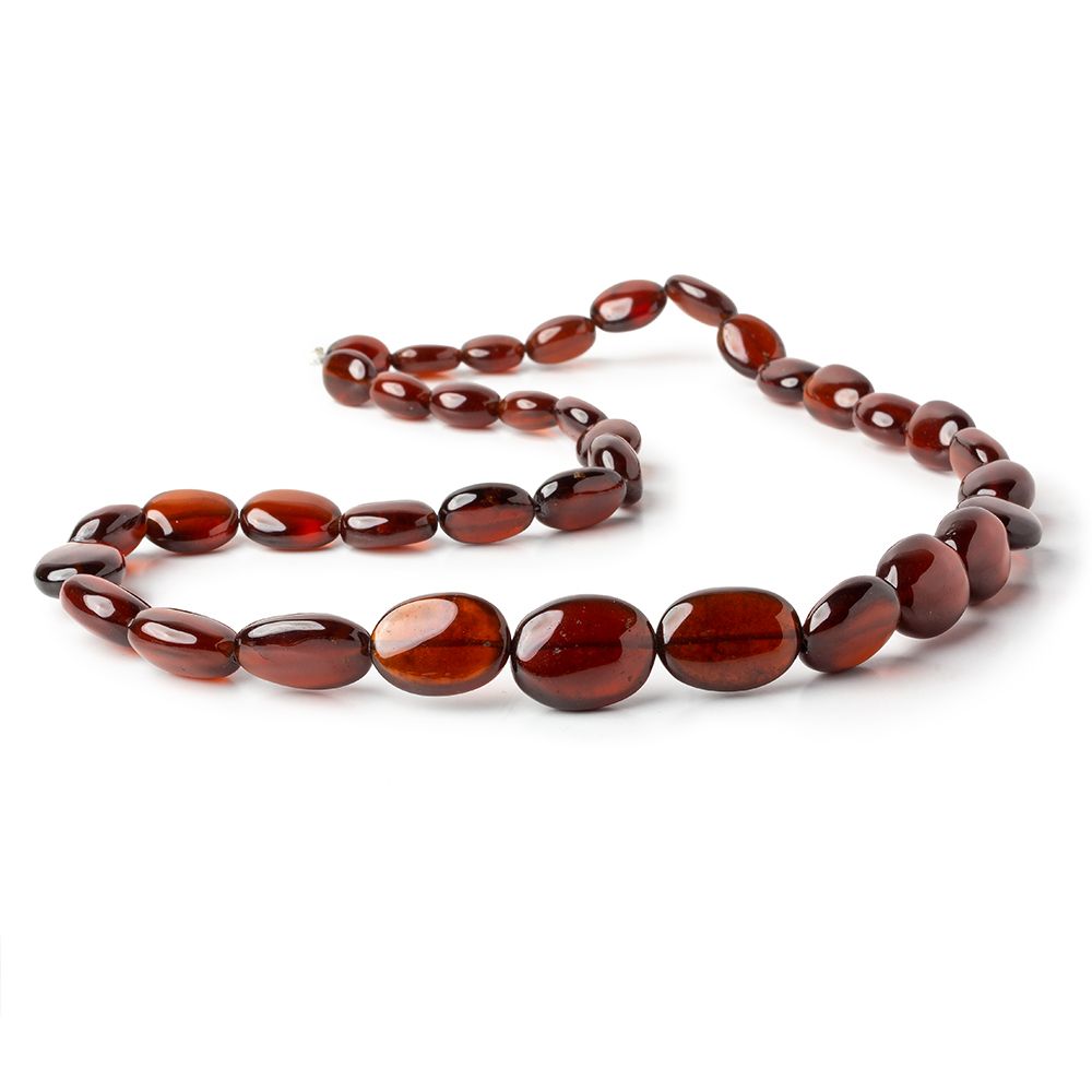  6x8-12x10mm Hessonite Garnet plain oval nugget beads 15 inches 40 pieces 