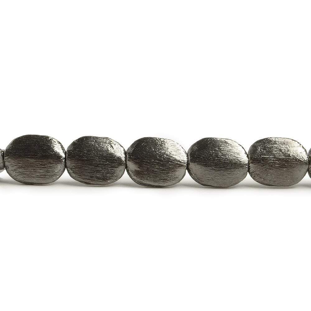  10x8mm Black Gold plated Brushed Oval Beads 8 inch 20 pieces 
