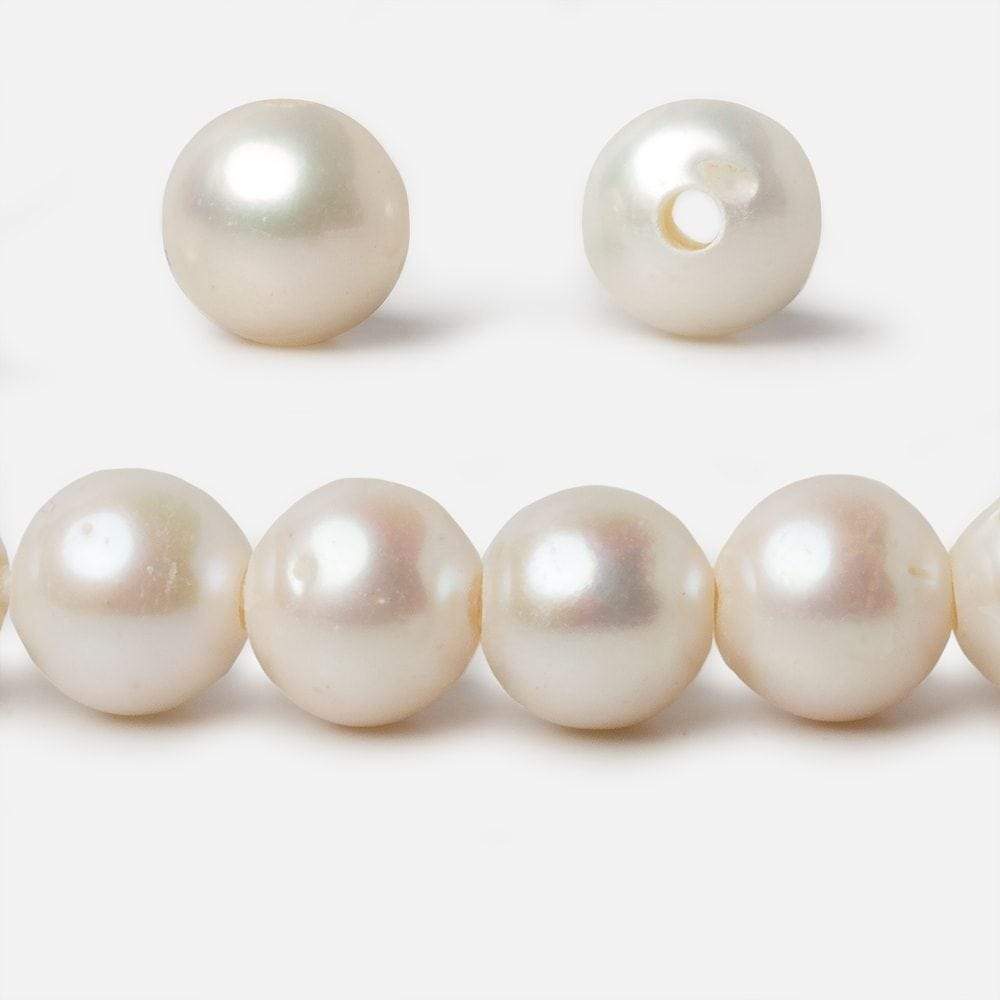  10x9-11x10mm Off White Baroque 2.5mm Drill Hole Freshwater Pearls 17 pcs 