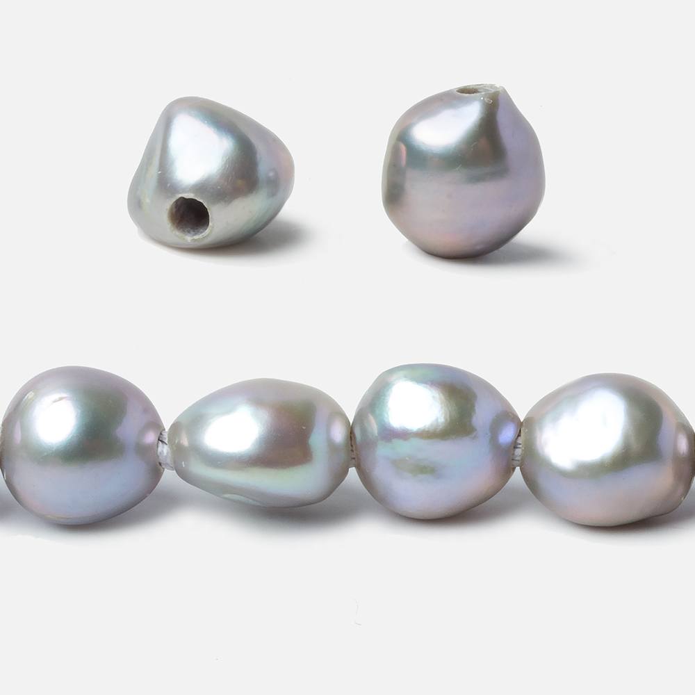  10x9-12x10mm Lilac Silver Baroque 2.5mm large hole Pearls 15 inch 35 pieces 