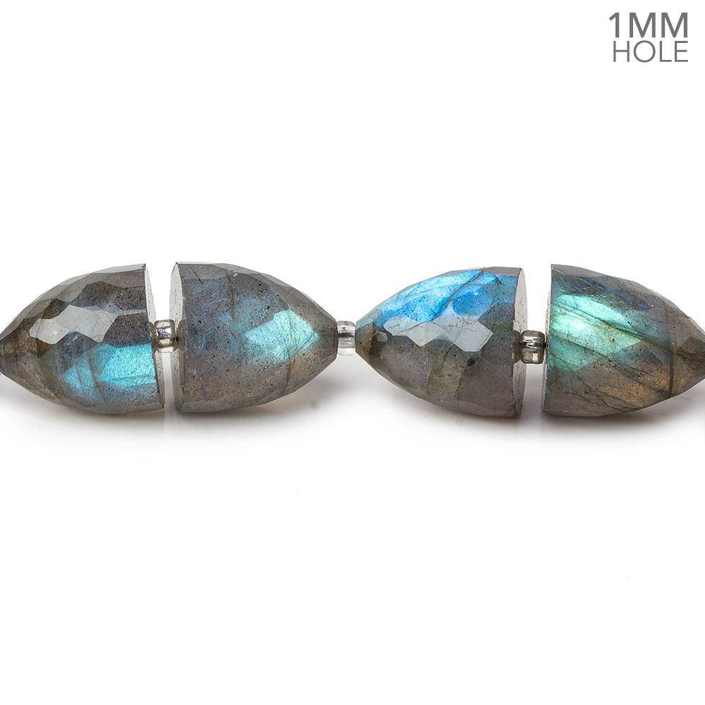  10x9-12x11mm Labradorite Faceted Cones large hole beads 32 pieces AA 