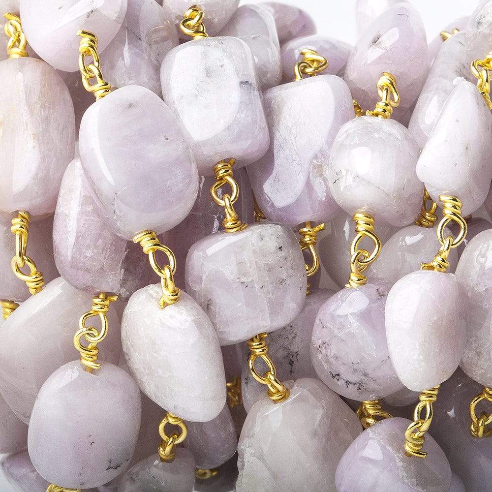  10x9-12x9mm Kunzite plain nugget Vermeil Chain by the foot 