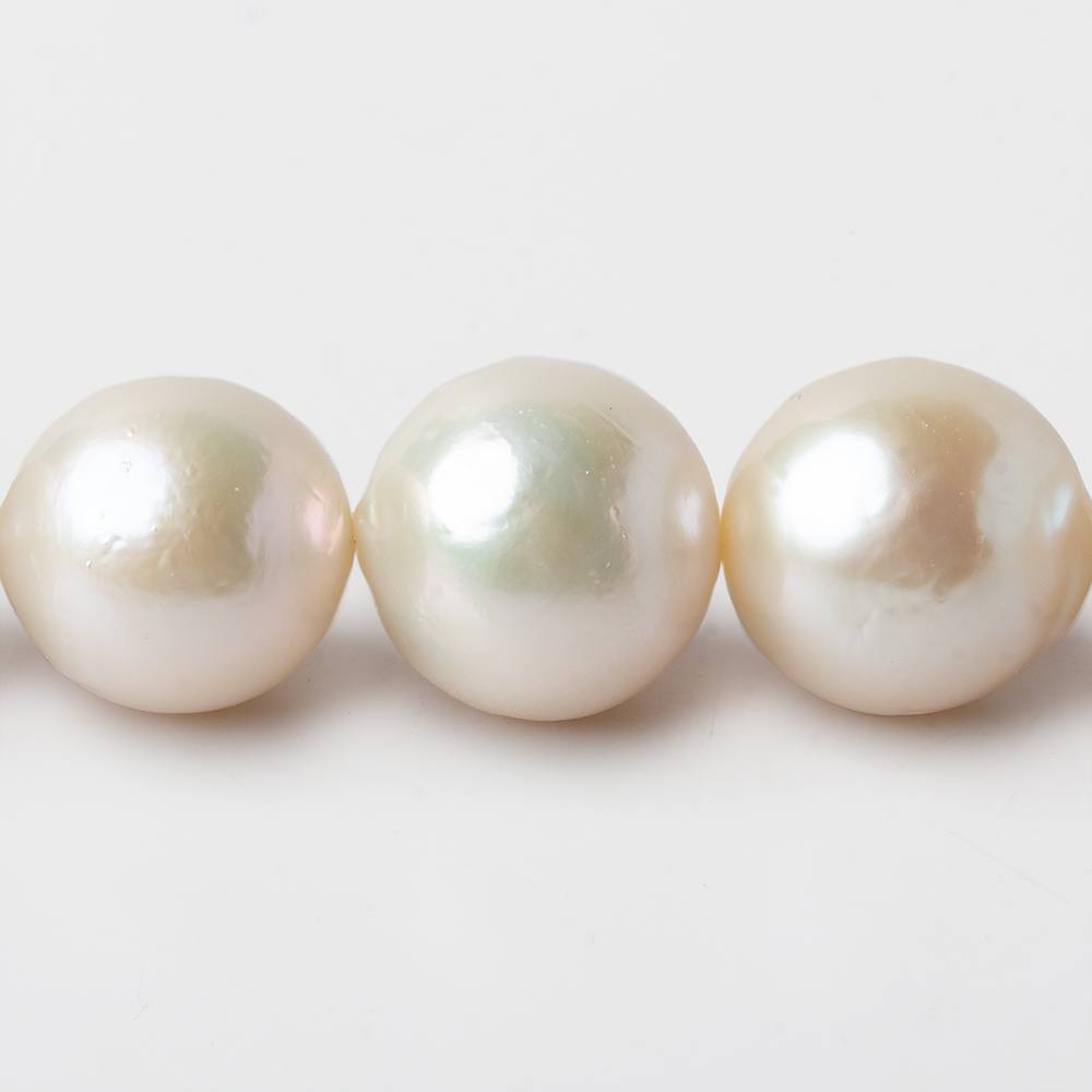  11-15mm Off White Round Freshwater Pearls A Grade 29 beads 16 inch 