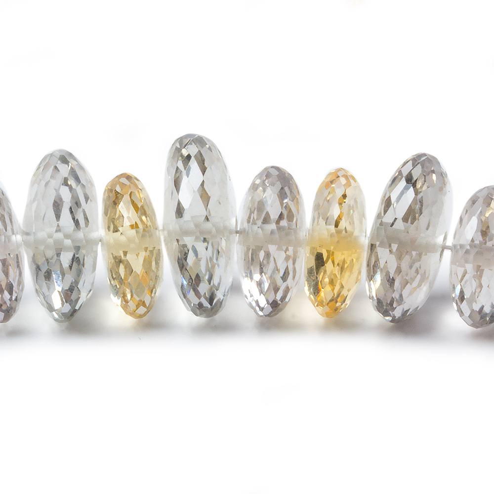  11.5-14.5mm Citrine & Prasiolite German Faceted Rondelle Beads 15 inch 75 pieces AA 
