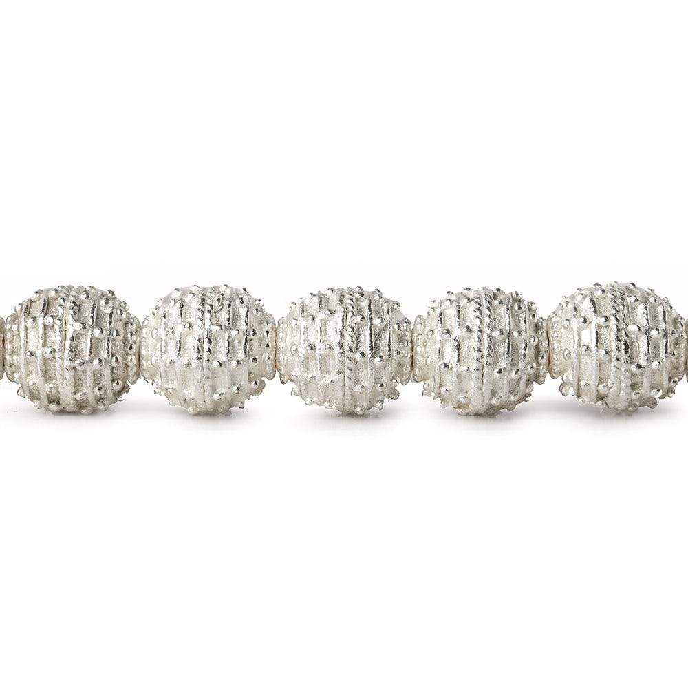  11x10mm Sterling Silver Plated Copper Bead Roval Beehive 8 inch 18 pcs 