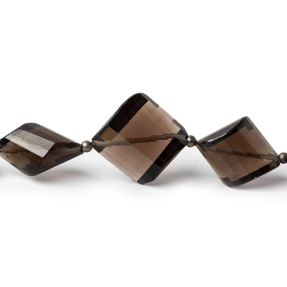  11x11x7mm Smoky Quartz Barrel Faceted Half Moon beads 6 inches 11 pieces AA 