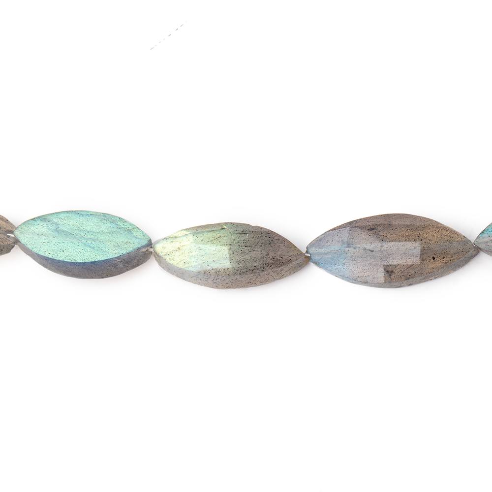 11x6-23x7mm Labradorite Straight Drilled Marquise Beads 15 inch 24 pieces 