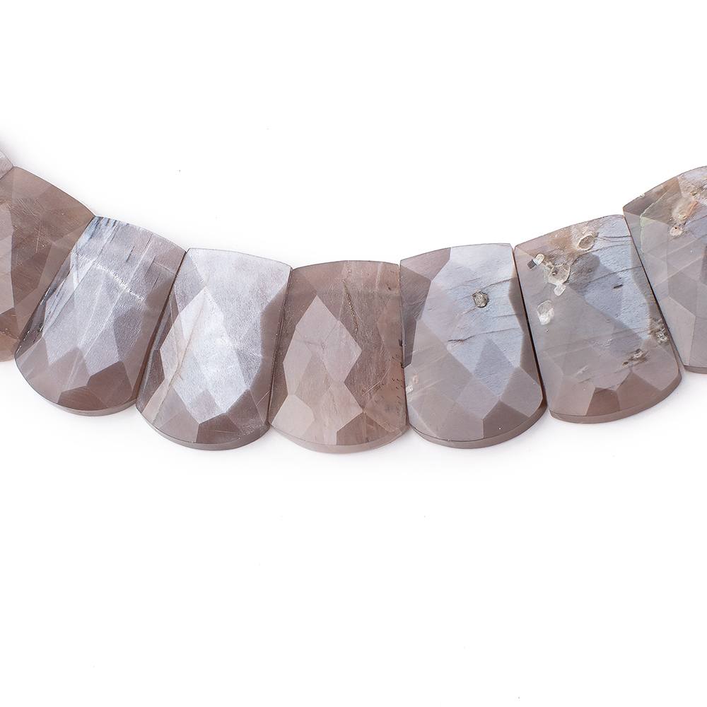  11x8-20x13mm Chocolate Moonstone double drilled faceted collar 31 beads 