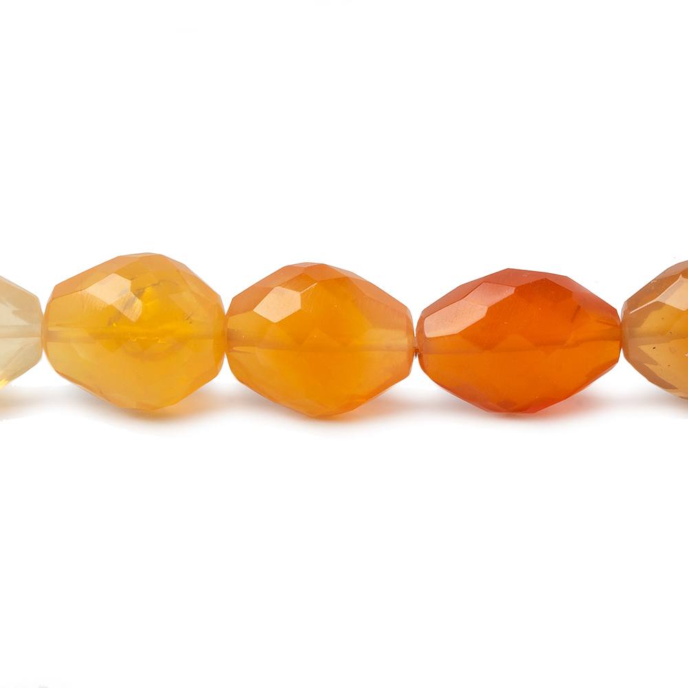  11x9-13x8mm Multi Color Fire Opal faceted nugget beads 16 inch 33 pieces AA 