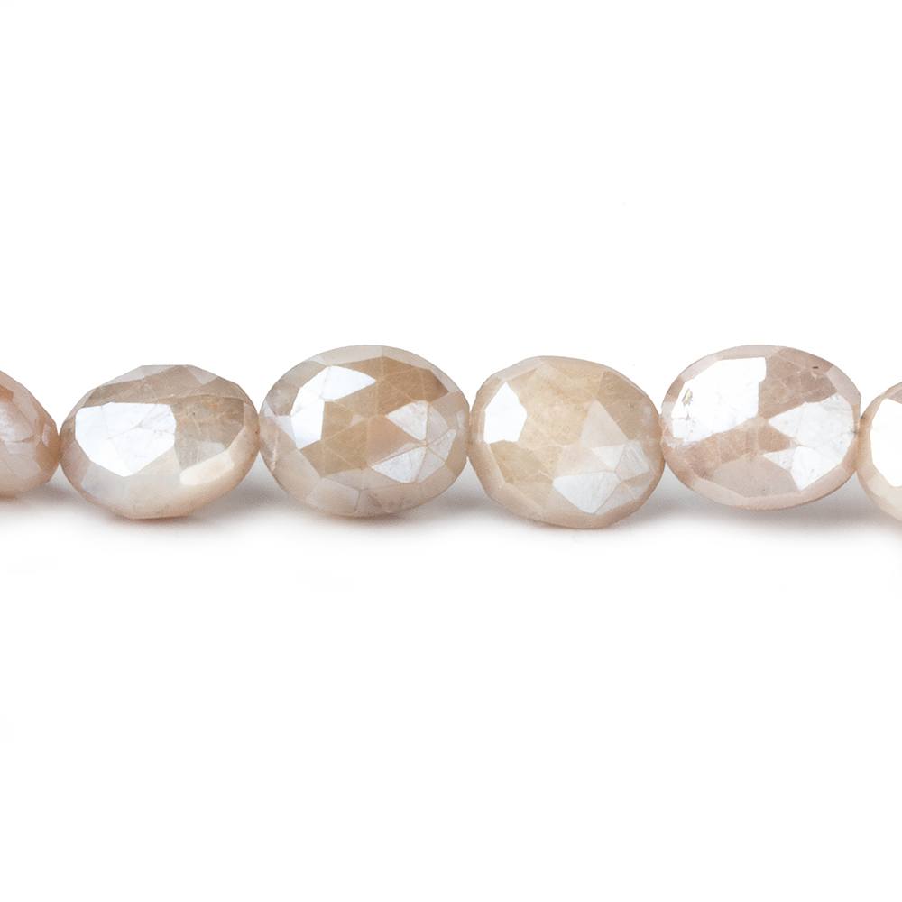  11x9--13x9mm Mystic Off White Moonstone faceted ovals 14 inch 26 beads 