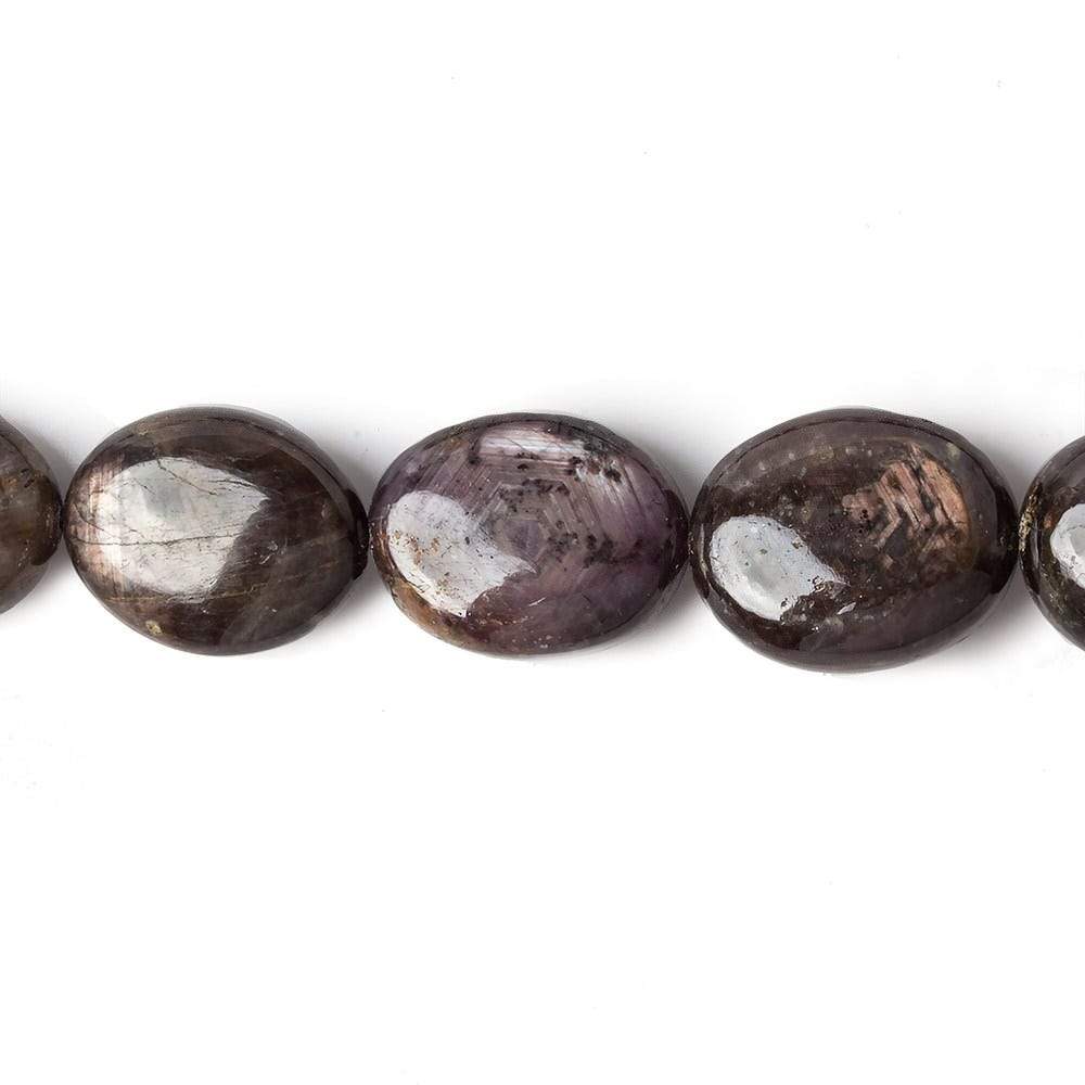  11x9-16x13mm Chocolate Sapphire plain oval Necklace Brass Lobster Clasp 17 inch 