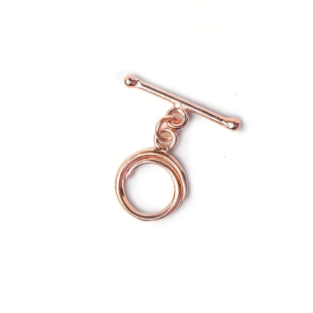  12mm Rose Gold plated Sterling Silver Swirl Toggle 1 piece 