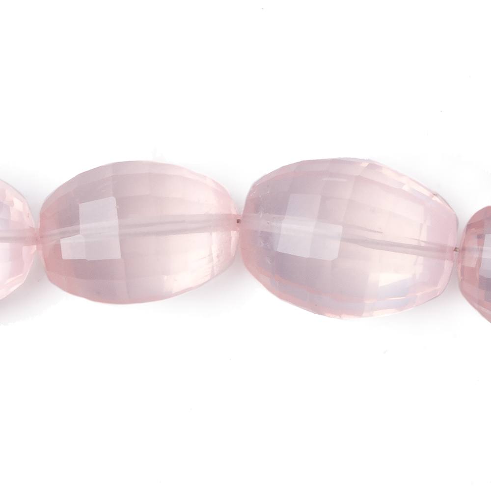  12x10-18x14mm Rose Quartz Checkerboard faceted ovals 16 inch 27 beads AAA 