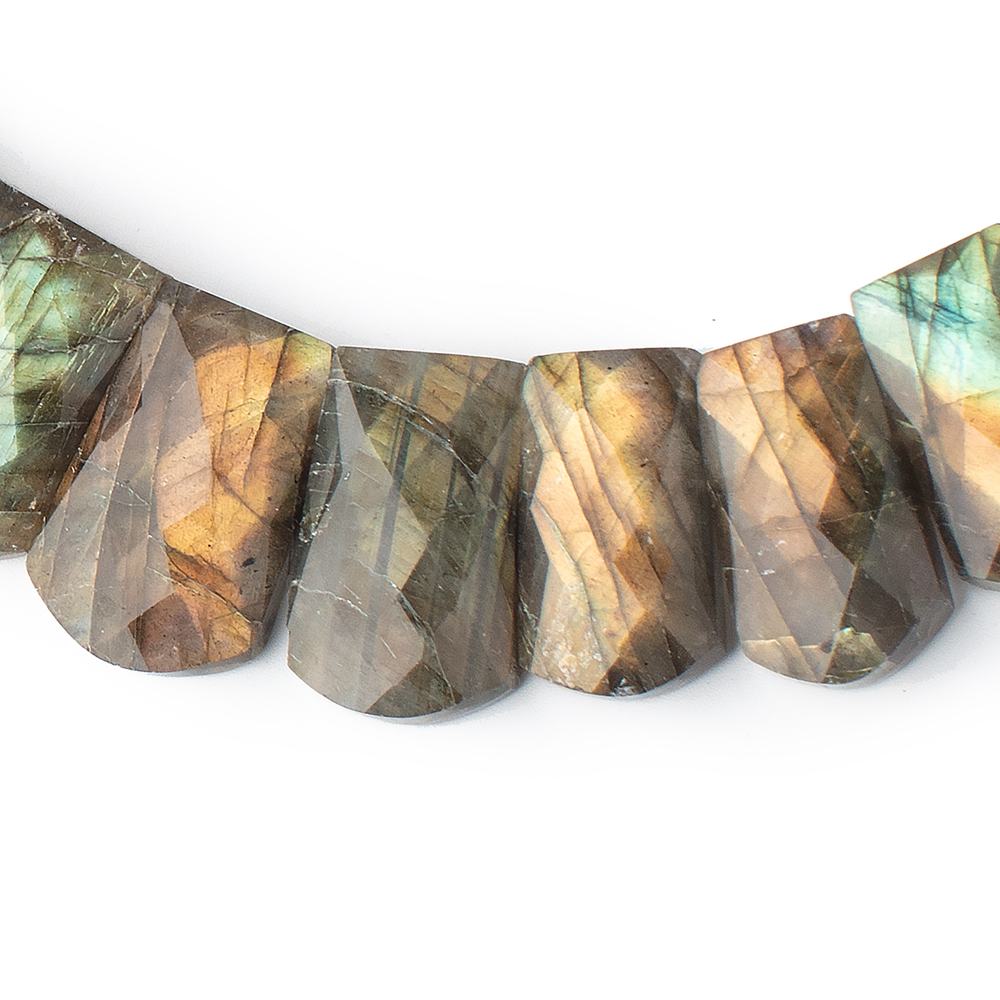  12x10-22x14mm Labradorite double drilled faceted fancy shape collar 38 beads 