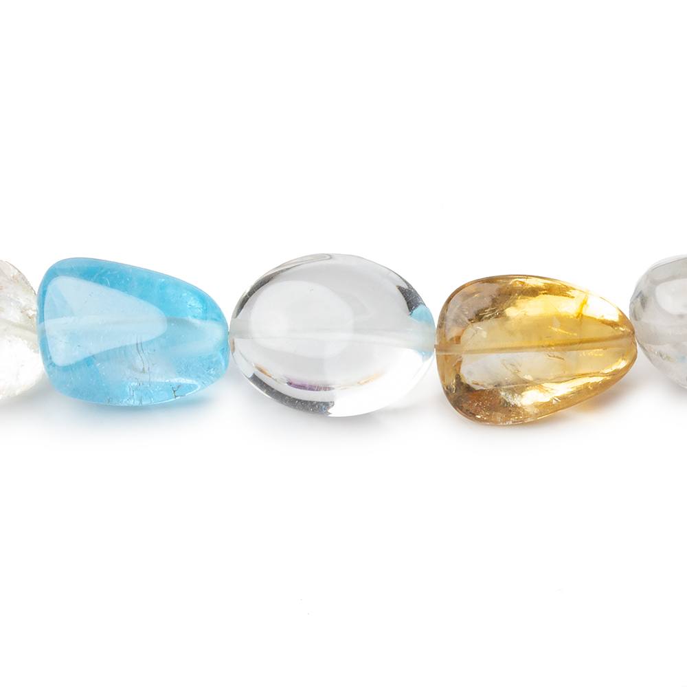  12x11-19x10mm Multi Gemstone plain nuggets 16.5 inch 25 pieces 