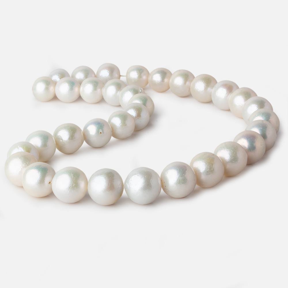  12x12-14.5x15mm Off White Near Round Freshwater Pearl 17 inch 33 pieces A 