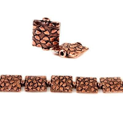  12x12mm Antiqued Copper Square Cobblestone *DISCONTINUED* 