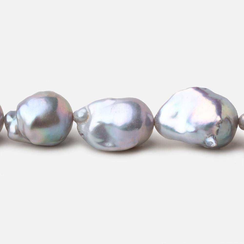  12x16-13x21mm Silver Ultra Baroque straight drilled freshwater pearls 16 inch 20 pieces AA 