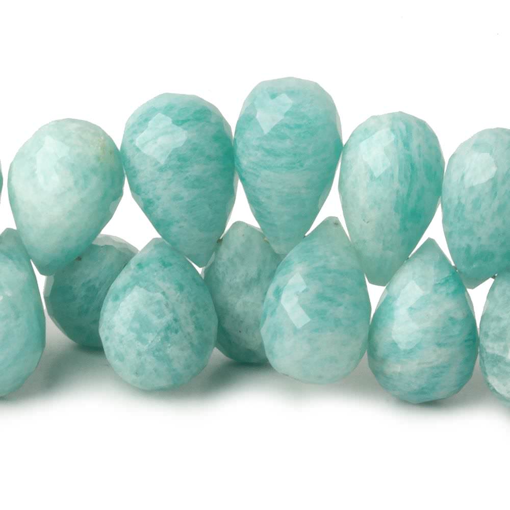  12x8-14x9mm Amazonite faceted tear drop beads 7 inch 48 pieces AA 