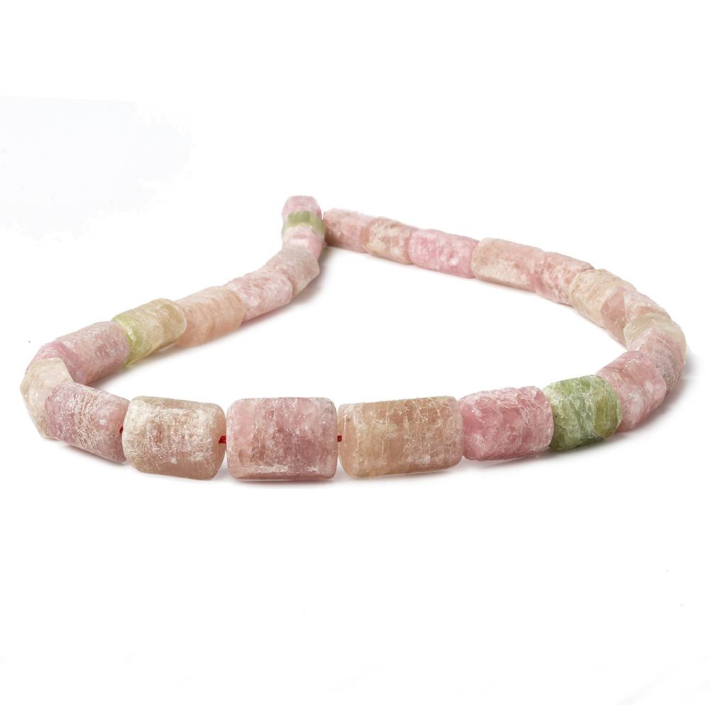  12x8-20x12mm Matte Multi Tourmaline natural crystal beads 16 inch 25 pieces A 