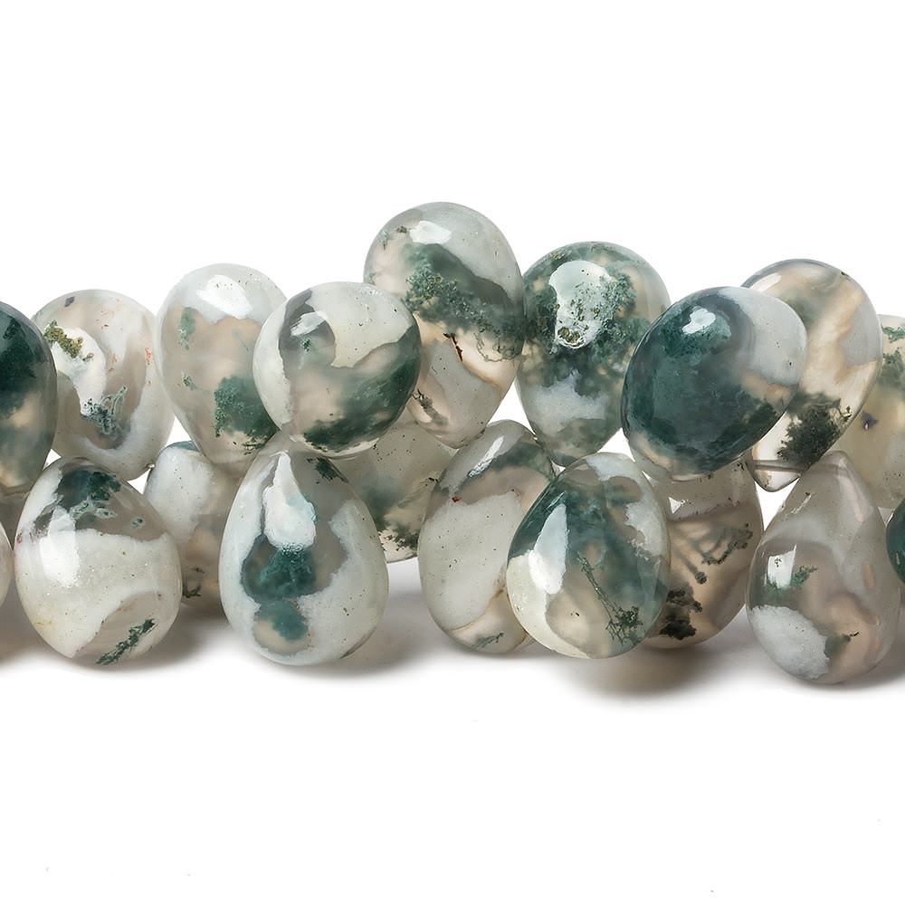  12x9-15x10mm Peacock Solar Quartz plain pear beads 7.5 inch 46 pieces 