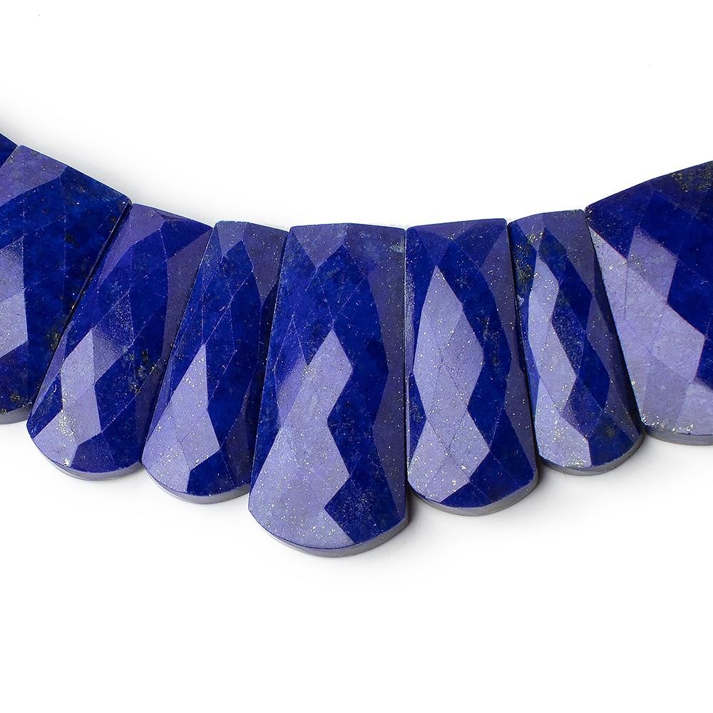  12x9-26x12mm Lapis Lazuli double drilled faceted fancy shape collar 34 beads 