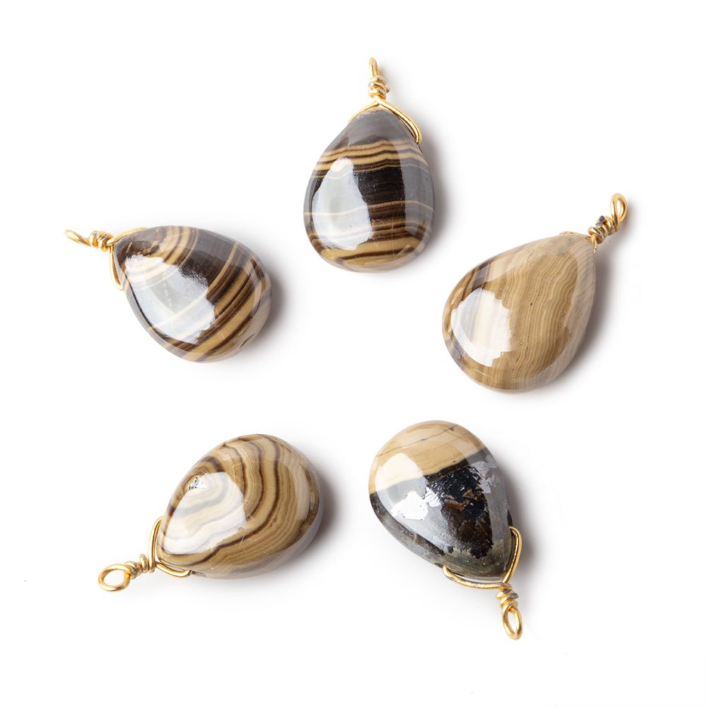  12x9mm Vermeil Wire Wrapped Schalenblende Plain Pear 1 Focal Pendant 