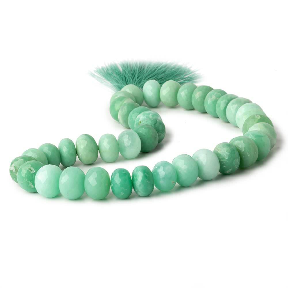  13-14mm Chrysoprase faceted rondelle beads 14 inch 38 pieces 