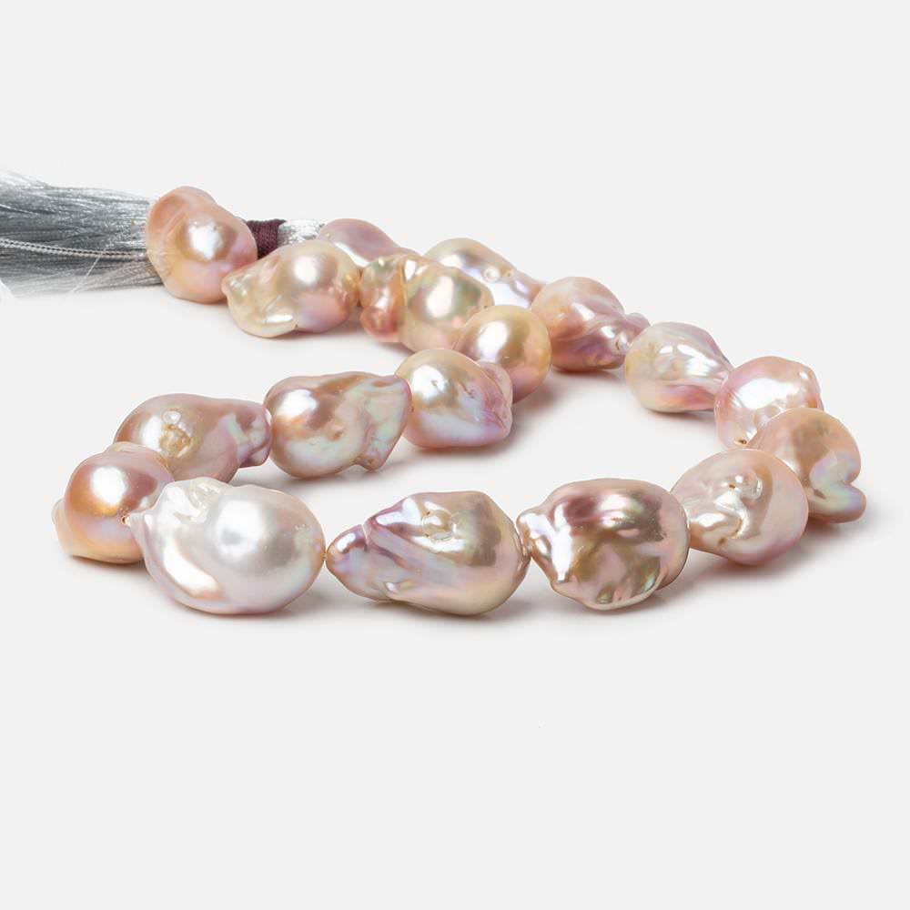  13-15mm Tonal Blush Pink Ultra Baroque Freshwater Pearls 16.5 inch 18 pieces AA 0.8mm drill hole 